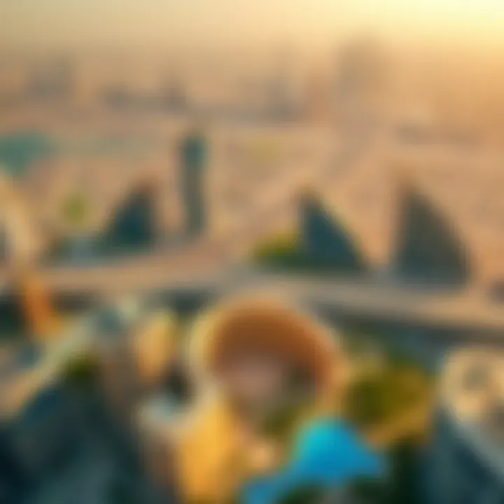 Aerial Skyline View Aerial view of Fontaine Dubai and surrounding skyline