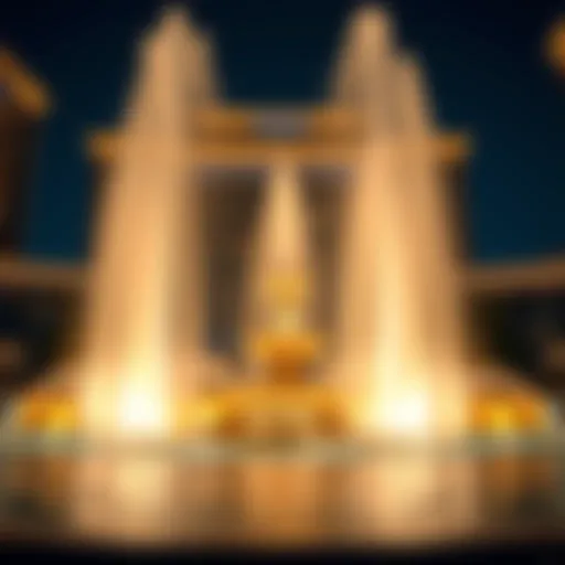 Stunning view of Fontaine Dubai illuminated at night