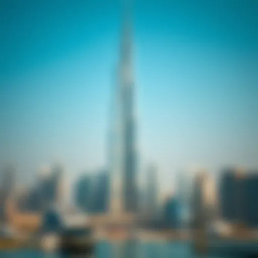A breathtaking view of the Burj Khalifa towering over Dubai's skyline