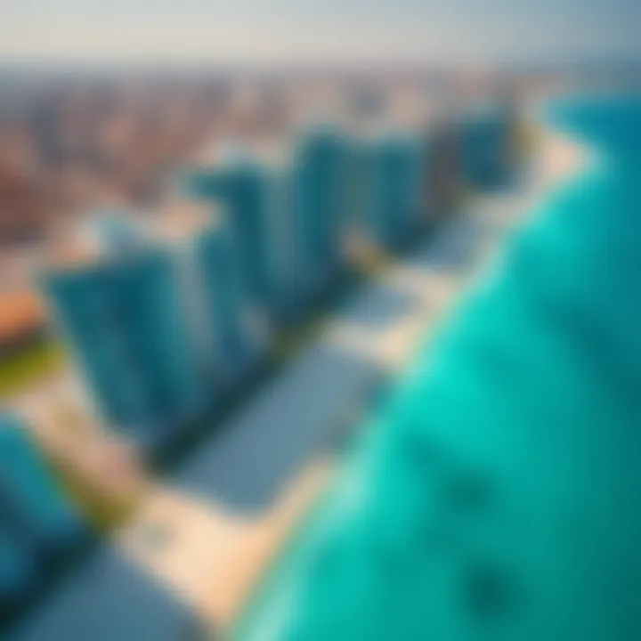 Aerial view of JBR Residence showcasing its architectural beauty