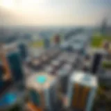 Aerial view of JLT clusters showcasing modern architecture