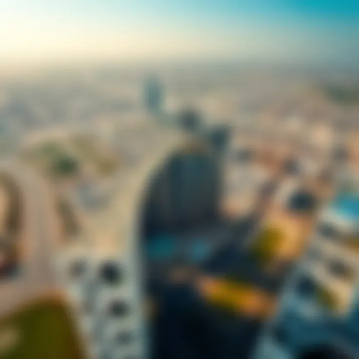 Aerial view of Dubailand highlighting K1 Building's location