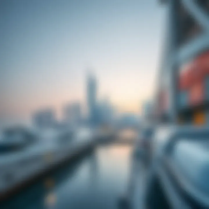 An illustration highlighting the advanced maritime infrastructure of Dubai