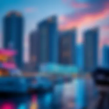 A vibrant depiction of the real estate developments within Dubai Maritime City