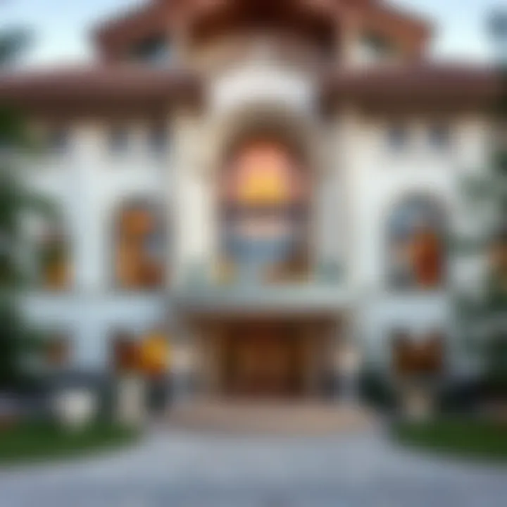 Stunning architectural features of a villa in Minutes Meadows Village