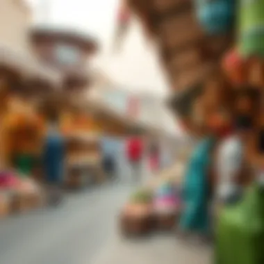 A vibrant market scene in Mirdif featuring local artisans and crafts