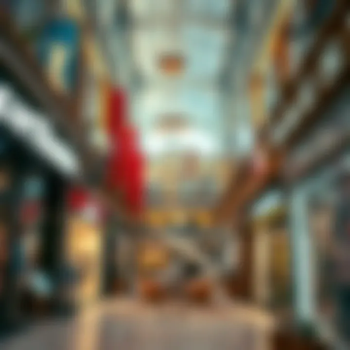 Vibrant shopping mall interior showcasing diverse retail options