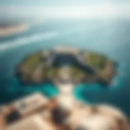 Aerial view of Ramhan Island showcasing its unique topography