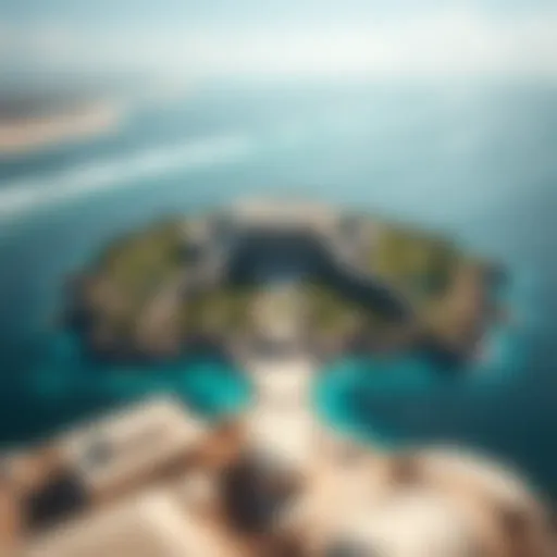 Aerial View of Ramhan Island Aerial view of Ramhan Island showcasing its unique topography