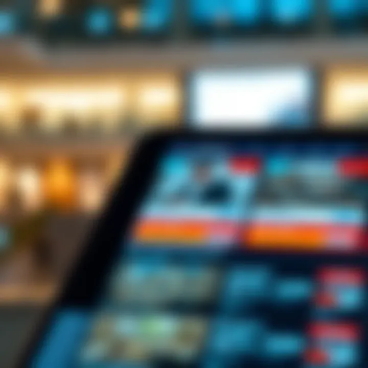 Digital Rental Listings Overview A close-up of rental listings on a digital device highlighting pricing and details