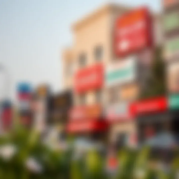 A diverse range of small business signs in Dubai