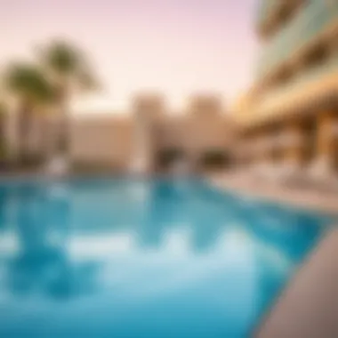 Outdoor swimming pool with sun loungers