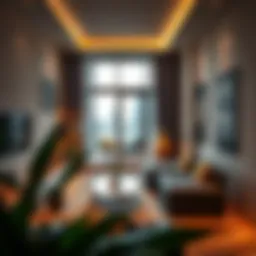 Cozy studio apartment interior showcasing modern design