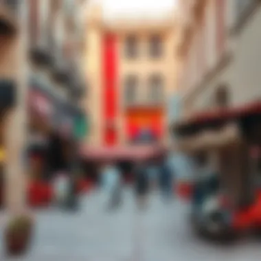 Vibrant streets of Bur Dubai with local shops and cafes