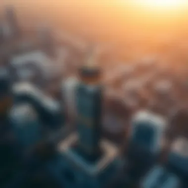 Aerial perspective showcasing the Centurion Star Building's location