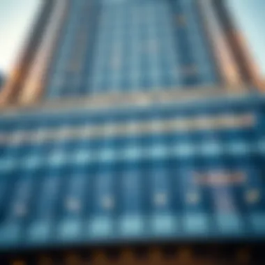 Architectural details of the Centurion Star Building's facade