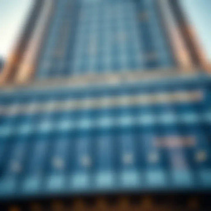 Architectural details of the Centurion Star Building's facade