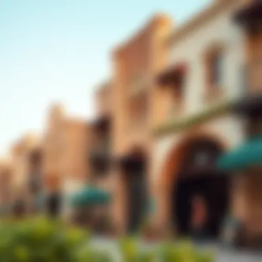 Exterior view of Dubai Irish Village showcasing its architecture