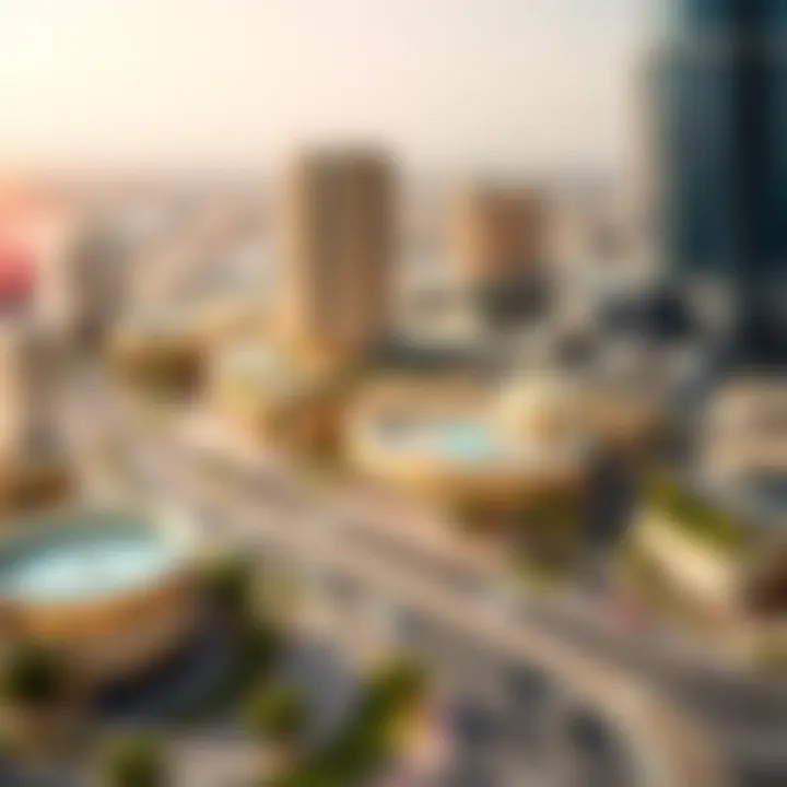 Visual representation of commercial sectors planned in the Dubai South project.