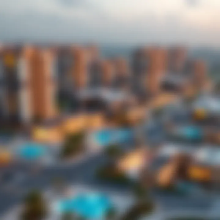 Conceptual illustration of residential zones within the Dubai South Masterplan.