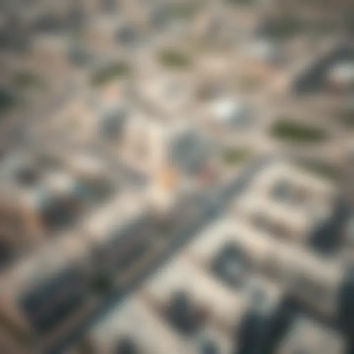 Aerial view showcasing the Aljada development in Sharjah