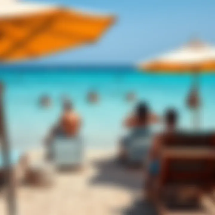 Recreational Opportunities at شاطئ القرم Recreational activities taking place at شاطئ القرم with clear blue waters