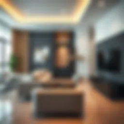 Stylish furnished studio in JVC showcasing modern interior design