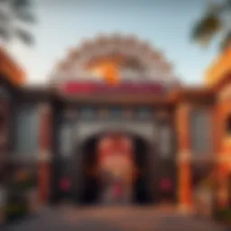 The vibrant entrance of Global Village showcasing intricate designs