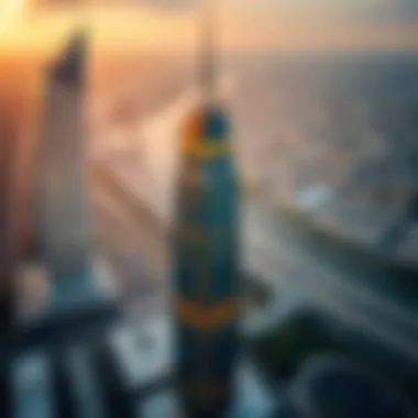 Aerial view showcasing the grandeur of Grosvenor Business Tower