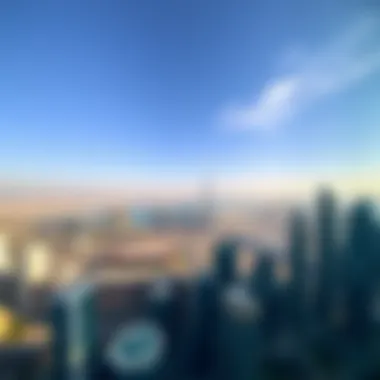 Panoramic view of the surrounding Dubai skyline from the tower