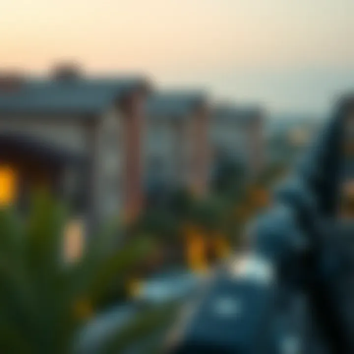 An upscale neighborhood illustrating the socio-economic environment of Harrington housing