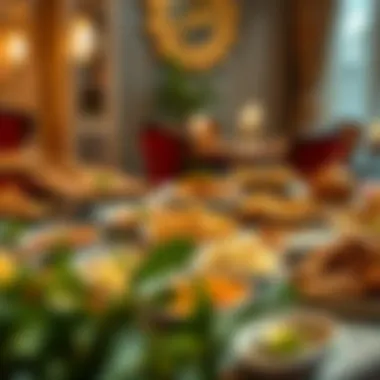 Diverse Iftar Spread An elegant iftar spread showcasing diverse traditional dishes