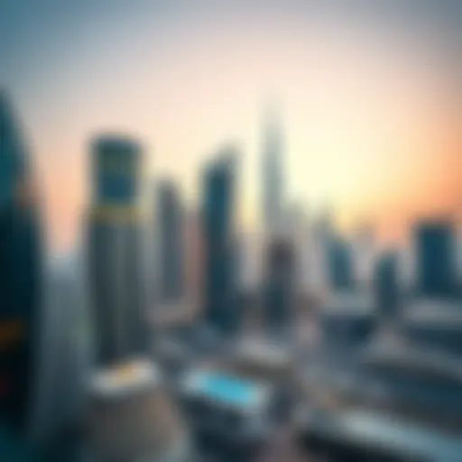 Aerial view of Dubai's commercial skyline showcasing modern architecture