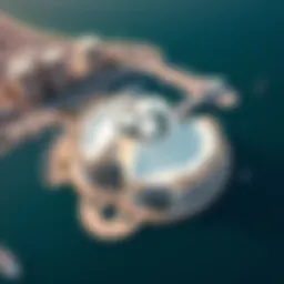 Aerial view of Jumeirah Pearl showcasing its unique architectural design