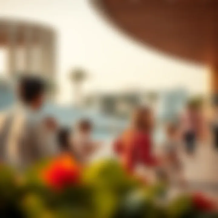 Community life in Khalifa City with families and amenities