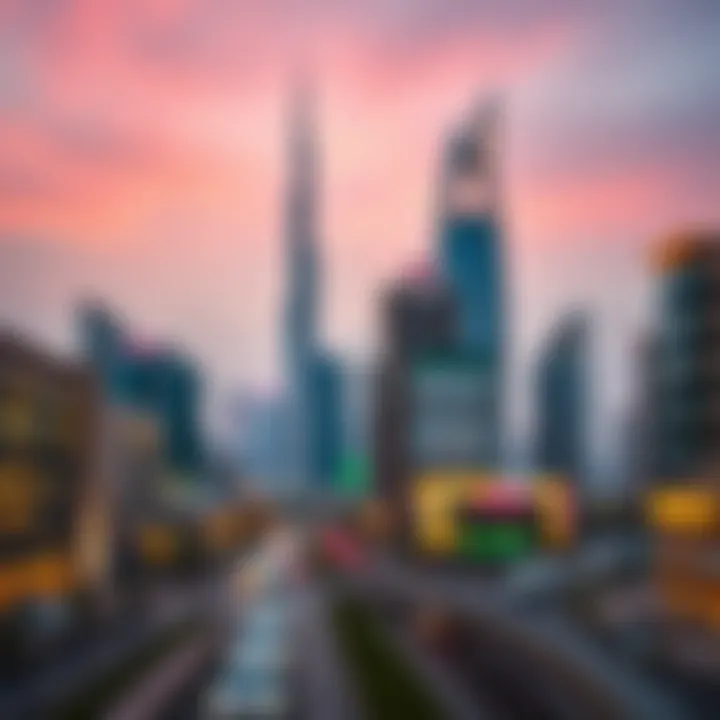 A vibrant view of Khalifa City skyline