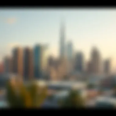 Dubai Skyline Highlighting Khamas Group's Influence Architectural view of a prominent Dubai skyline with Khamas Group developments