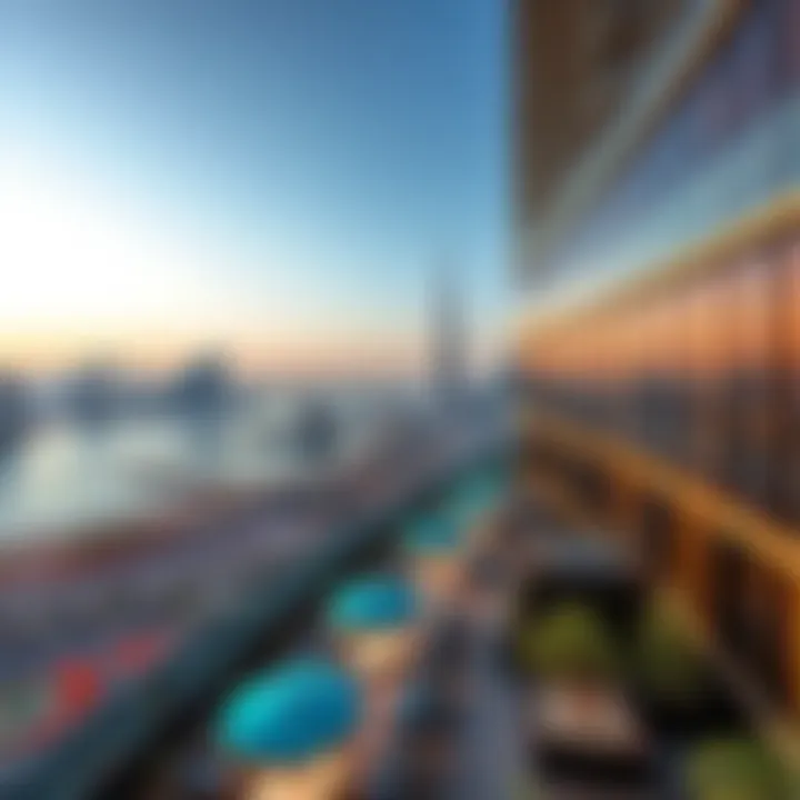 Panoramic view from Lake Terrace Tower highlighting Jumeirah Lakes