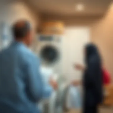 Convenient Laundry Drop-Off Service Residents enjoying convenient laundry drop-off service in Damac Hills 2