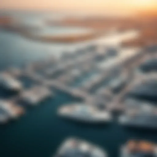 Aerial view of Marsa Al Bateen Marina showcasing luxury yachts