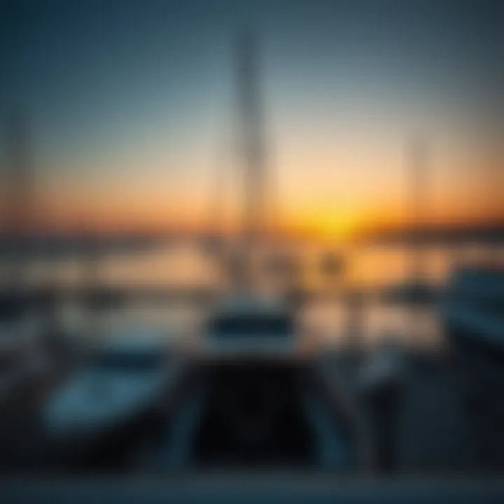 Sunset over the marina, capturing a tranquil ambiance