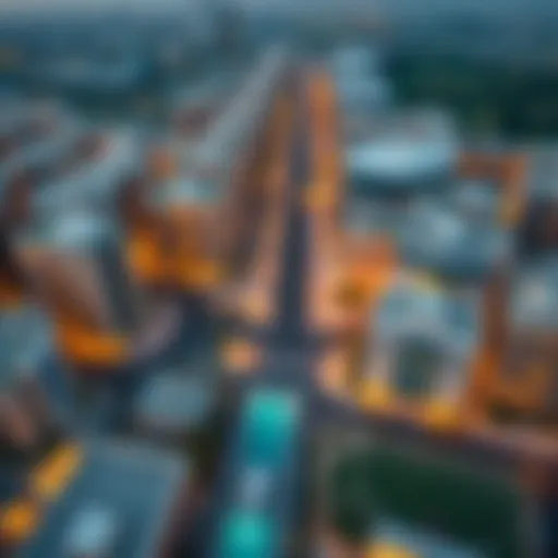 Aerial view of Mirdif Hills Avenue showcasing its modern architecture