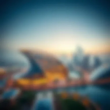 Aerial View of مول غاليريا Aerial view of مول غاليريا showcasing its unique architectural structure against the Dubai skyline
