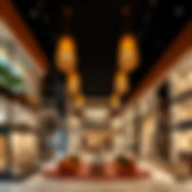 Inside view of مول غاليريا highlighting luxury retail spaces and modern design elements