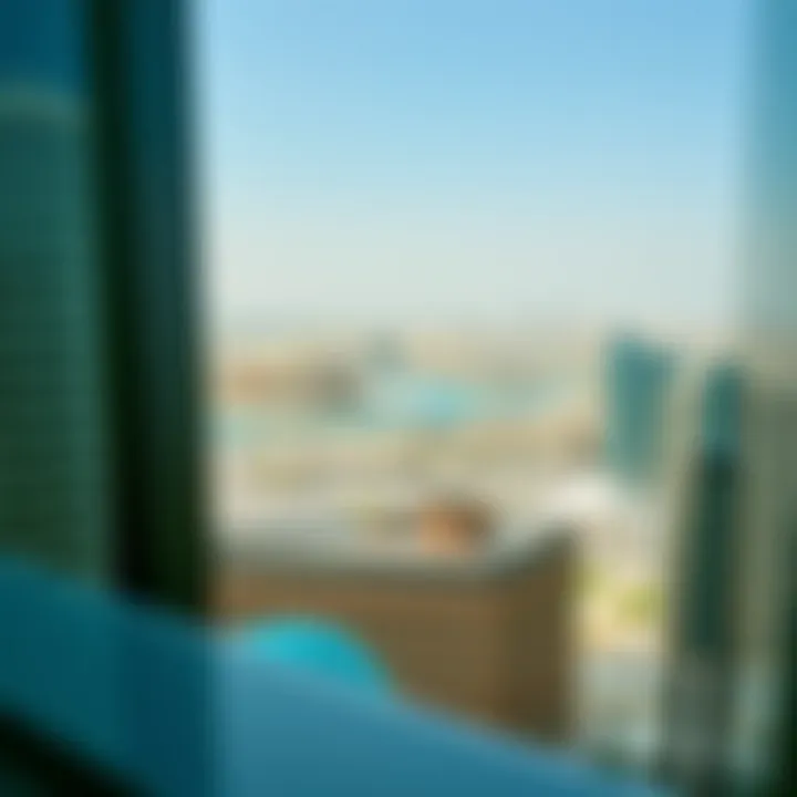 Panoramic view of Al Jaddaf from Nastaran Tower