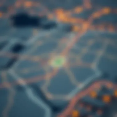 Map highlighting real estate zones near the border