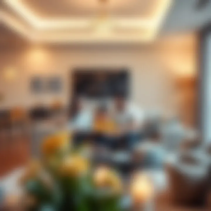 Families Bonding in a Welcoming Living Space Families enjoying time together in a rented living space