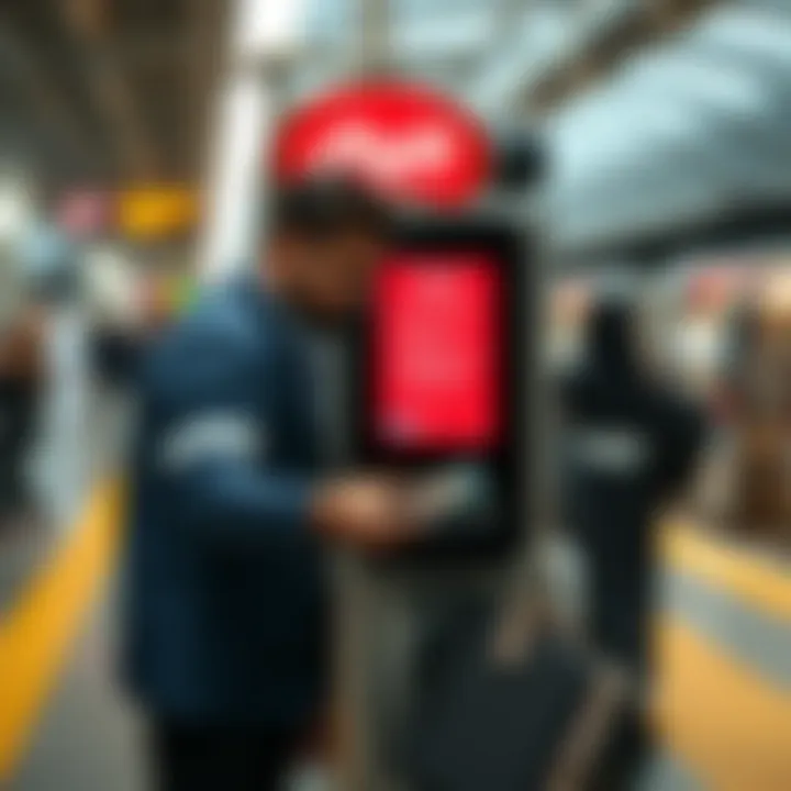 Purchasing a Metro card at a station