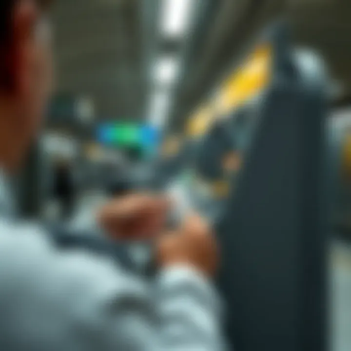 Reloading a Metro card at a kiosk