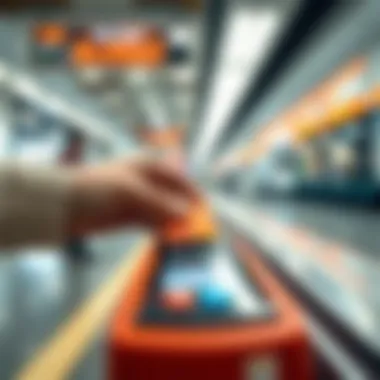 Close-up of Nol Card being tapped on a card reader